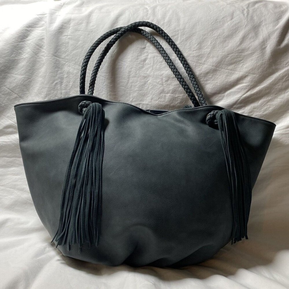 Anthropologie Morgan Suede Tote With Fringe Tassels
